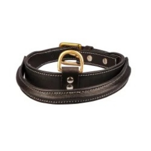Black Leather Dog Collar