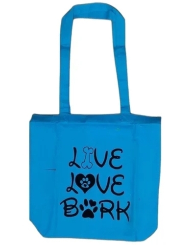 Blue Printed Cotton Tote Bag