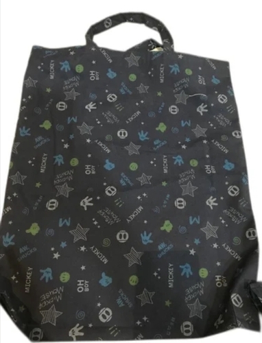 Durable Black Printed Cotton Roto Bag