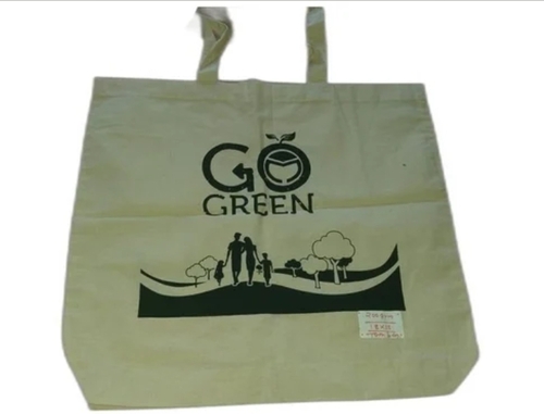 Durable Cream Printed Cotton Tote Bag