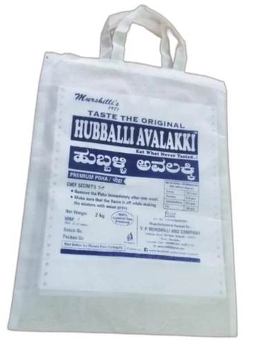 Durable White Printed Cotton Roto Bag