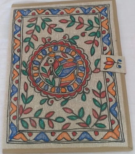 Jute Office Hand Printed File Folder