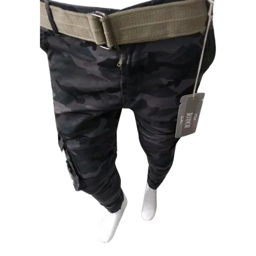Mens Army Print Cargo Jeans