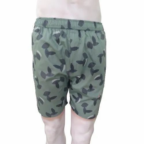 Mens Green Printed Shorts
