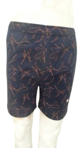Mens Navy Blue Cotton Short