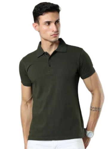 Olive Green Men Polo T Shirt