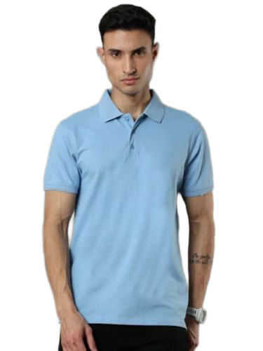 Sky Blue Polo Men T Shirt