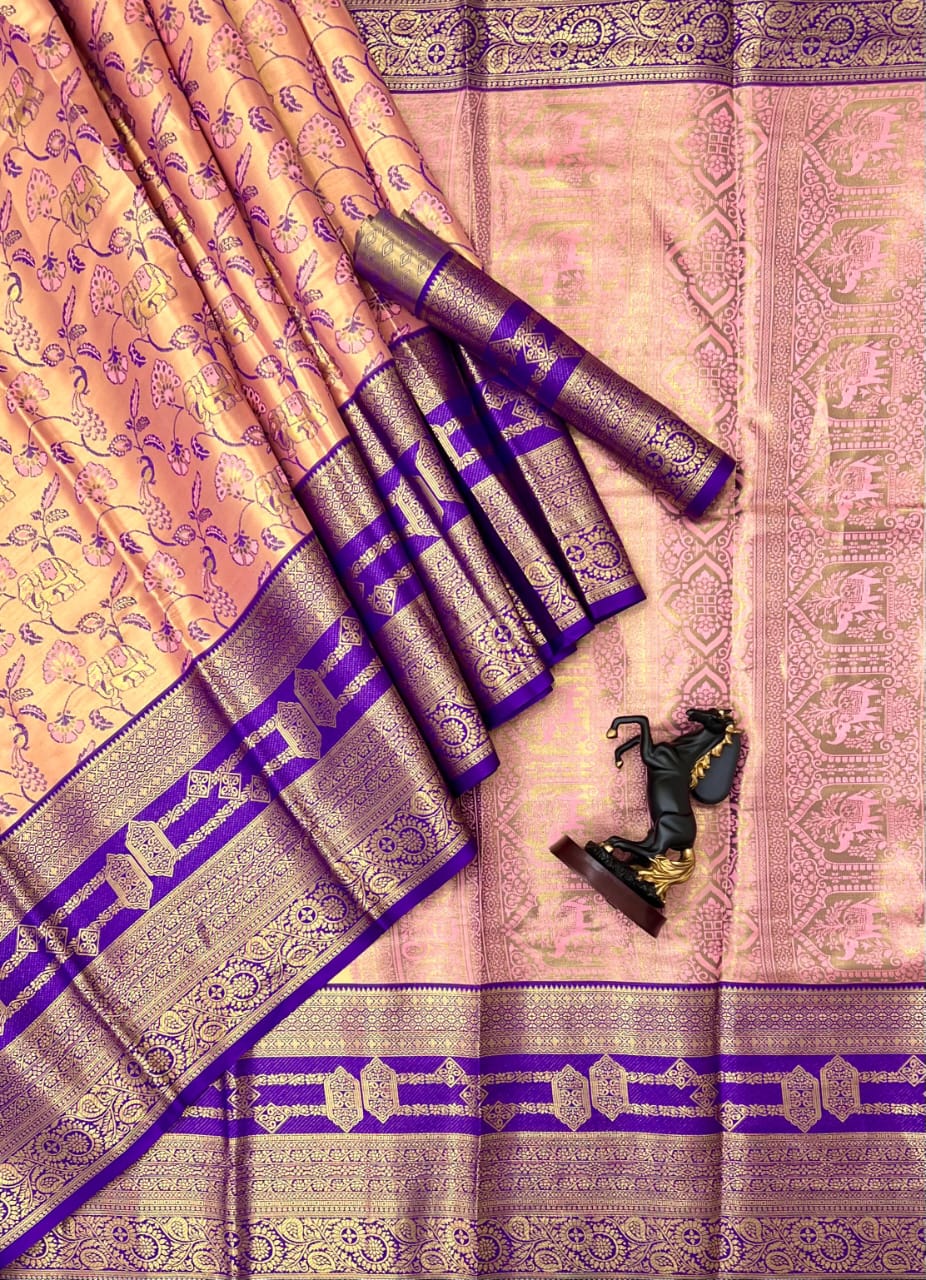 Bridal Kanjivaram Semi Pattu Saree - Dress Style: Traditional
