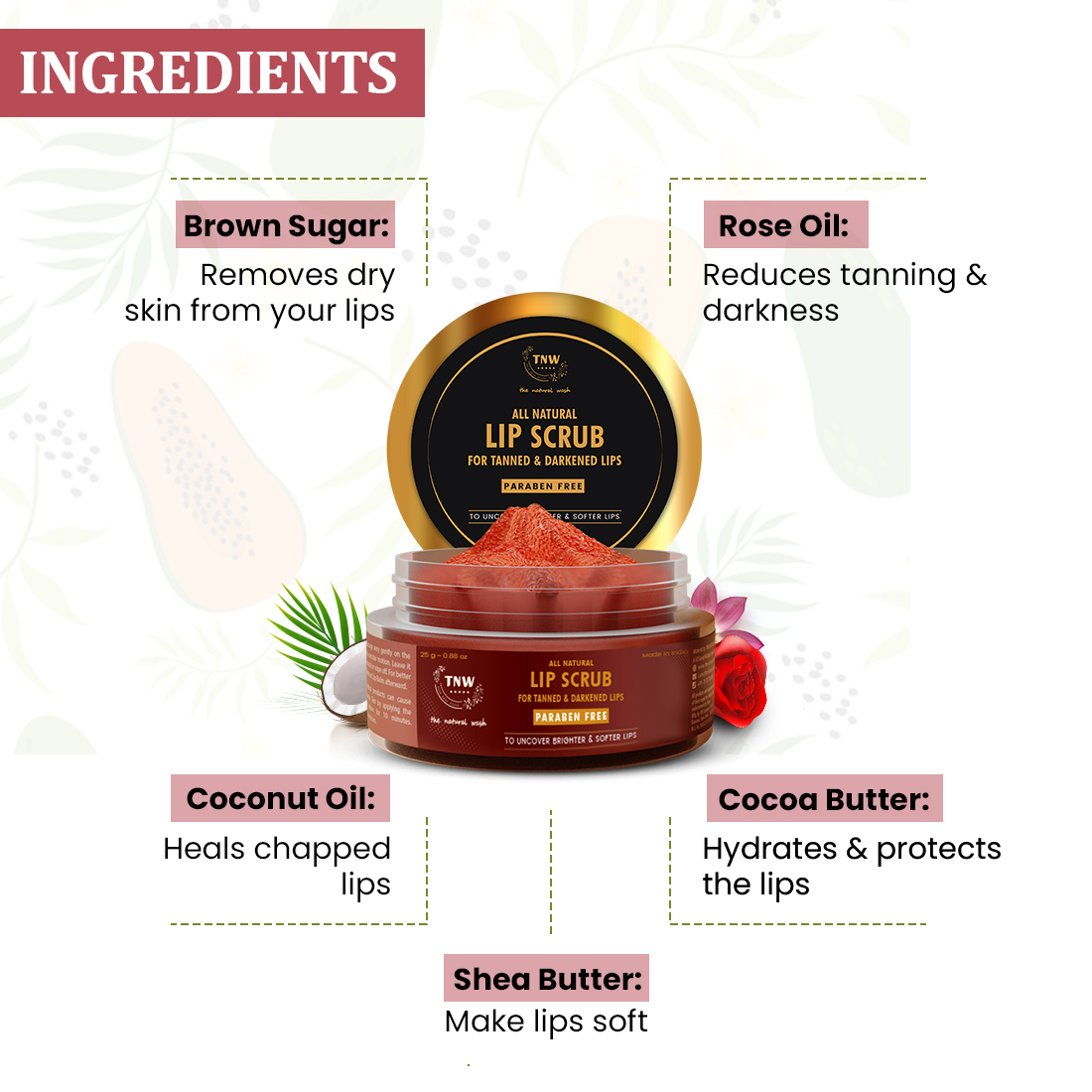 Tnw The Natural Wash Lip Scrub With Walnut Shell & Apricot - Age Group: Men