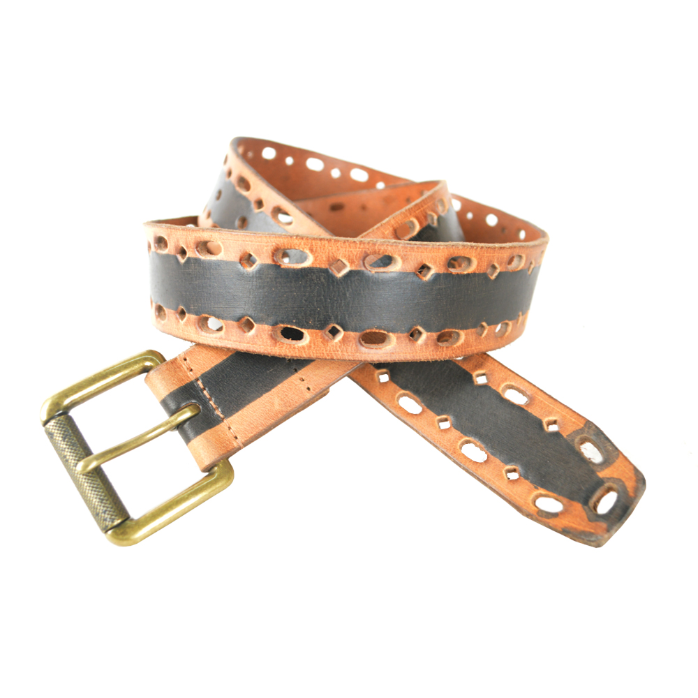 Unisex Hand Tooling Genuine Leather Belt - Buckle Material: Brass