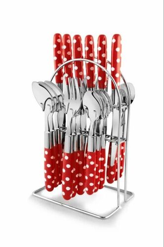 24 Pcs Nova Red Cutlery Set