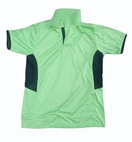 Mens Half Sleeves Green T Shirt