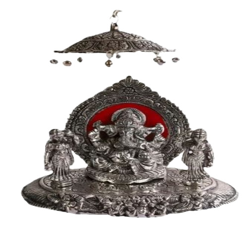 Metal Silver Ganesh Statue