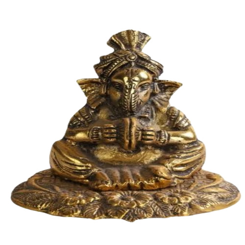 Metal Singhasan Ganesh Statue