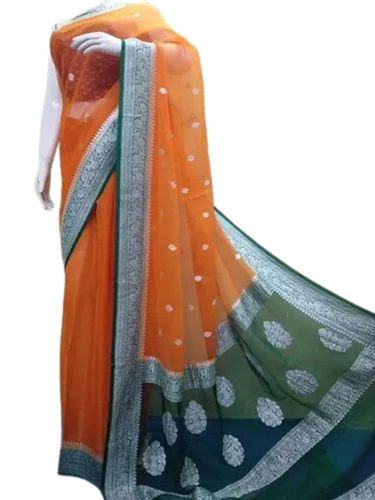 Pure Georgette Chiffon Khadi Handloom Saree