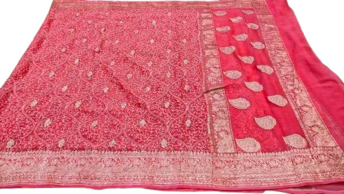 Pure Handloom Georgette Embroidery Saree