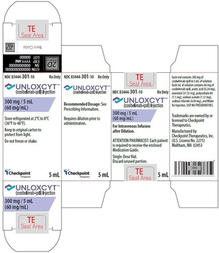 Unloxcyt Cosibelimab-Ipdl Injection - Shelf Life: 3 Days