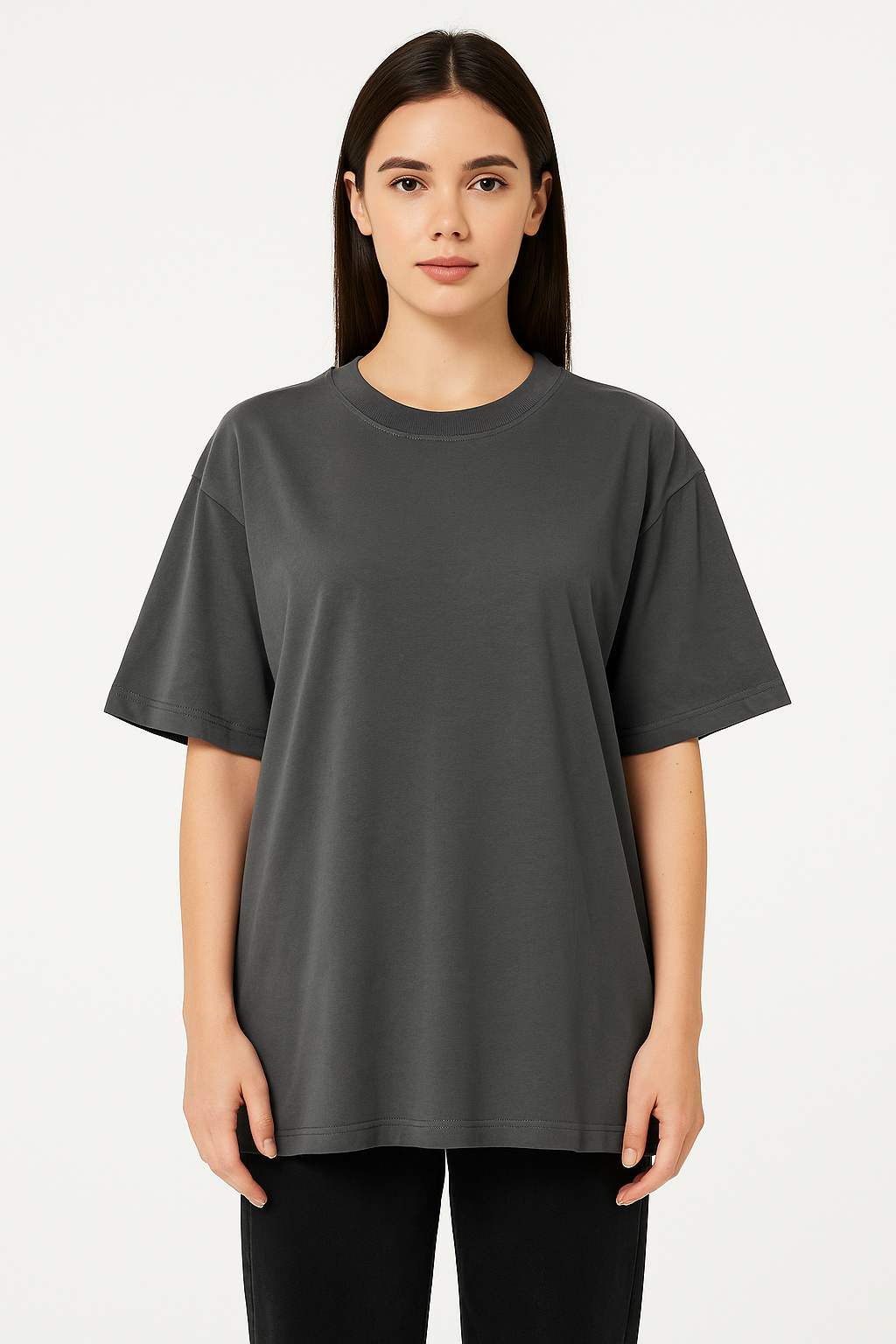 240 Gsm Women French Terry Oversized Tshirt - Fabric Type: Cotton