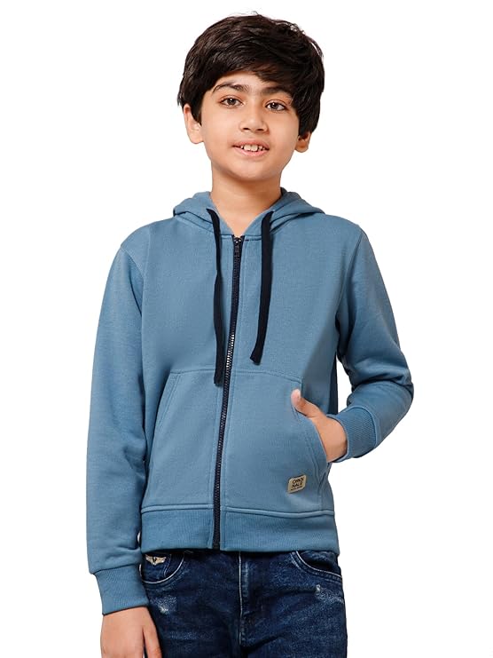 300 Gsm Kids Spun Fleece Zipper Hoodies - Gender: Unisex