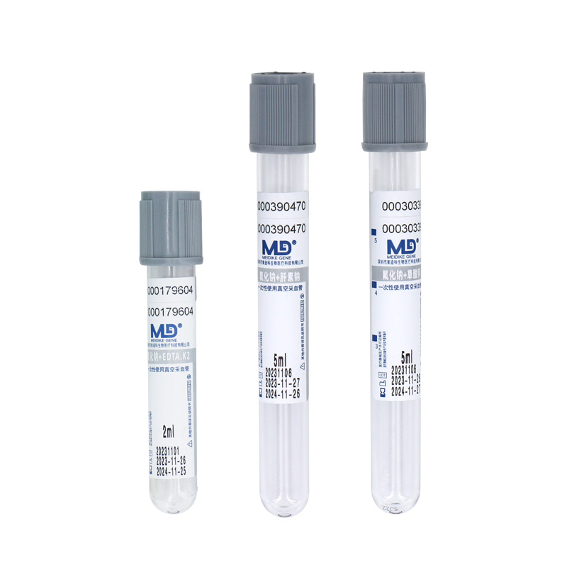 Gray Cap Vacuum Blood Collection Glucose Tube with Sodium Fluoride and K2 EDTA