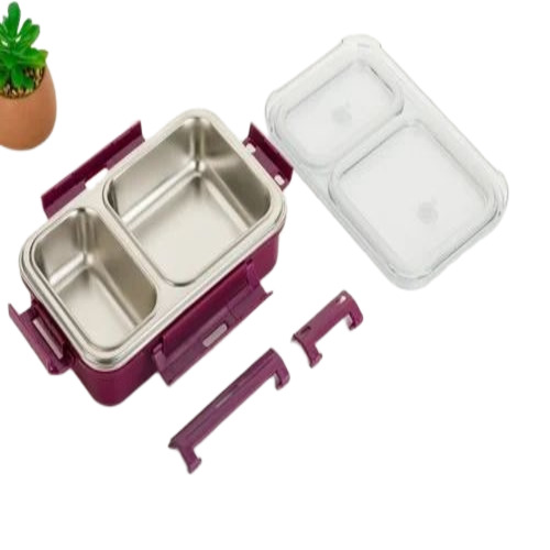 2 Compartment Stainless Steel Lunch Box