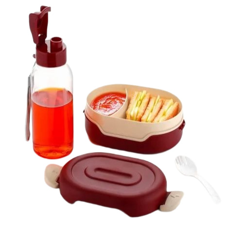 Kids Plastic Lunch Box With Water Bottle