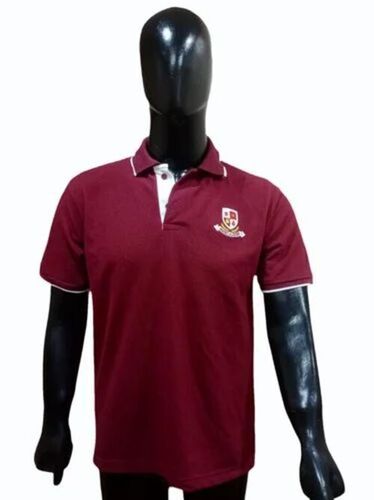 Mens Maroon Polo T Shirt