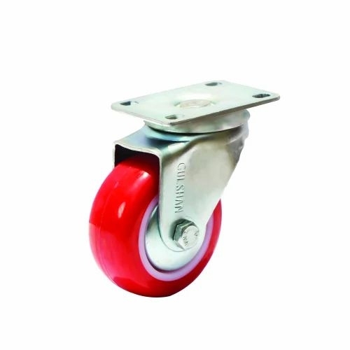 Red PU Trolley Caster