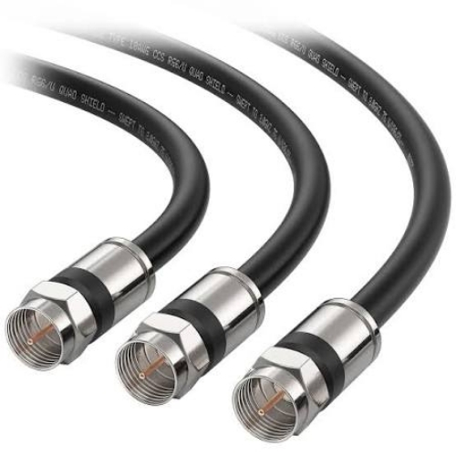 Rg6 Coaxial Cable - Plastic Insulation Copper Conductor Shielded Design | Durable Flexible Weather Resistant Fire Retardant