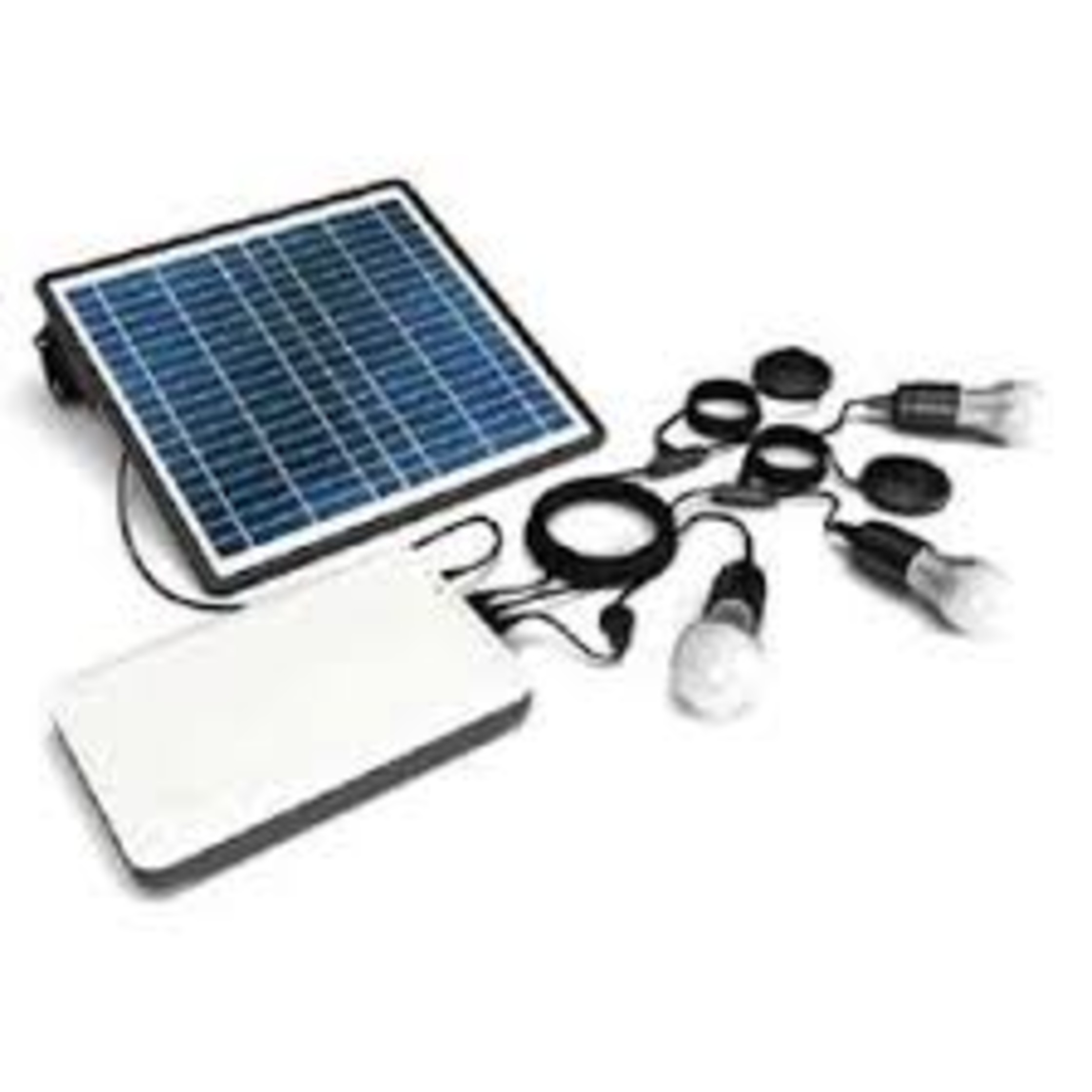 Solar Mini Home Lighting System - Color: Black