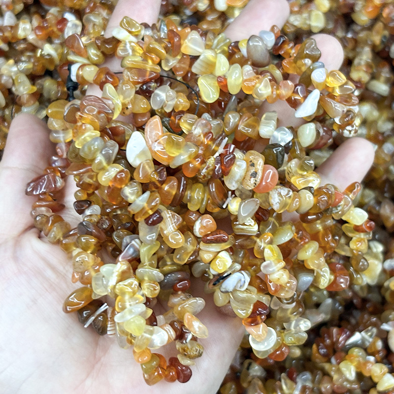 Random 10 Pcs Gemstone Chip Bracelets Wholesale Carnelian Lapis Lazuli Tiger Eye Shungite Morgan Chip Bracelets - Color: Mixed Colors