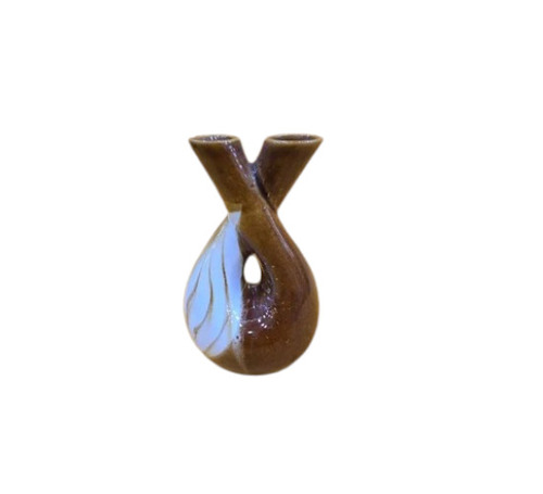 10 Inch Ceramic Brown Flower Vase - Round Rectangular Shapes Elegant Look Customized Designs