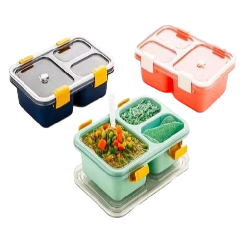 3 Compartment Plastic Lunch Box