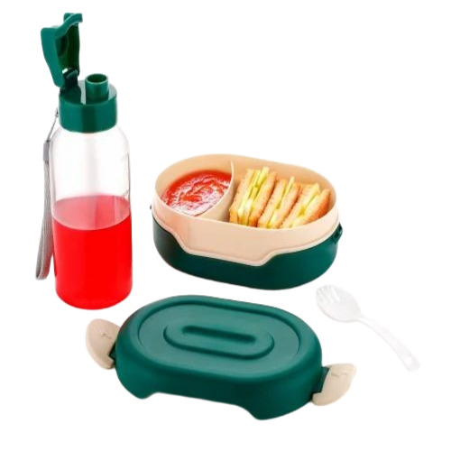 Airtight Plastic Lunch Box With Water Bottle