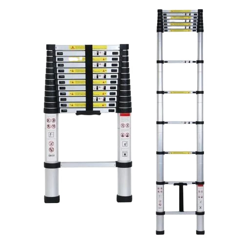 Aluminium Telescopic Ladder 8.5 Feet - Galvanized Powder Coated, Polished Finish, Foldable, 6kg