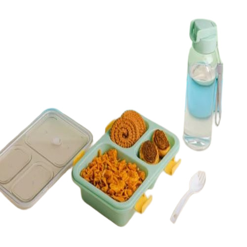 Plain Plastic Lunch Box With Water Bottle