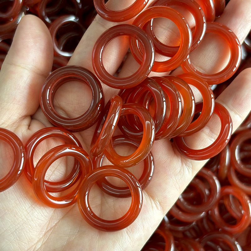 24Mm Red Agate Rings Wholesale Gemstone Rings For Fishing Rod Guide Making - Hardness: 7