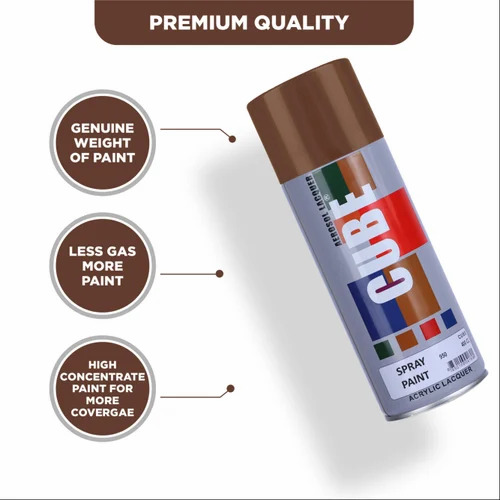 Cube Brown Spray Paint - Brown Liquid, High Gloss | A Grade, 99% Purity, 12 Months Shelf Life