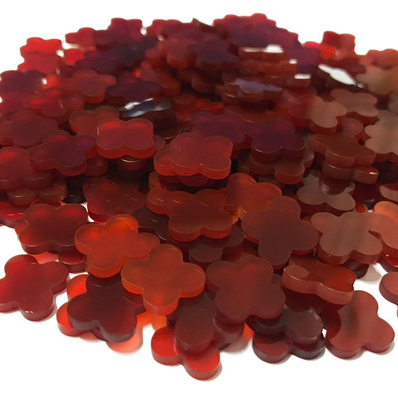 Red Agate Clover Beads Clover Shaped Gemstone Beads For Jewellery Making - Beads Material: Stone