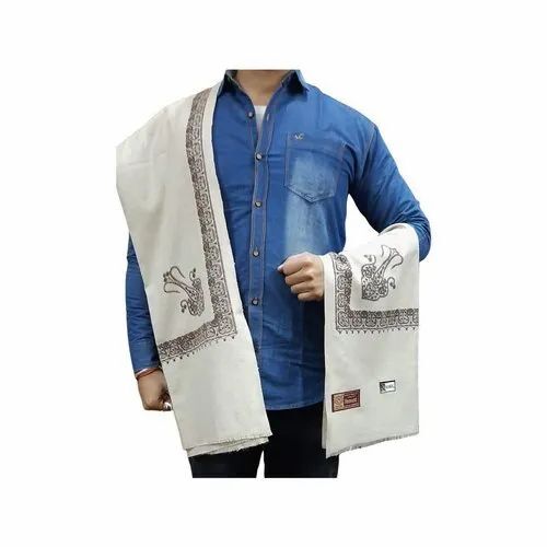 Mens Printed Border Acrylic Shawl