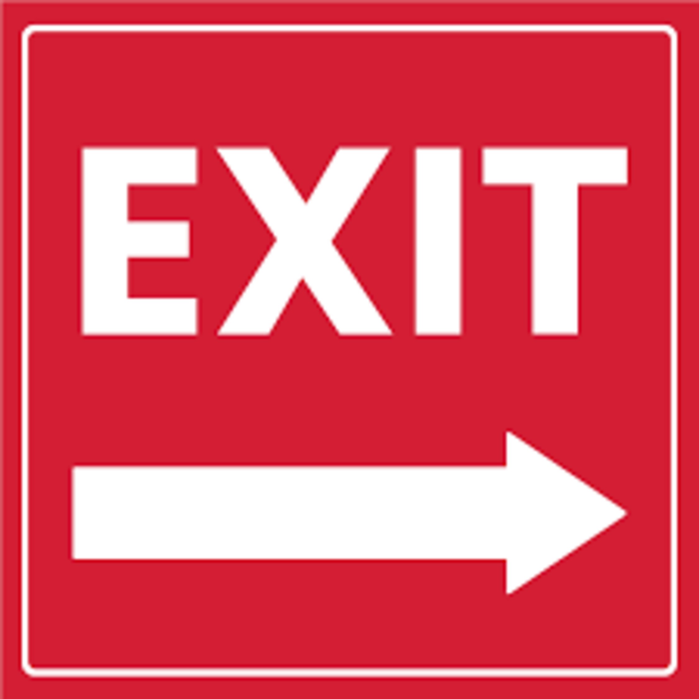 Exit Signage - Color: Red