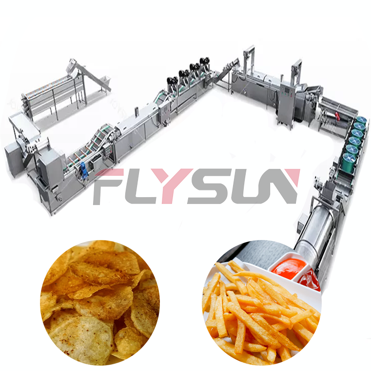 Food Grade Stainless Steel Potato Frying Line French Fries And Potato Chips Frying Production Line - Color: Customizable