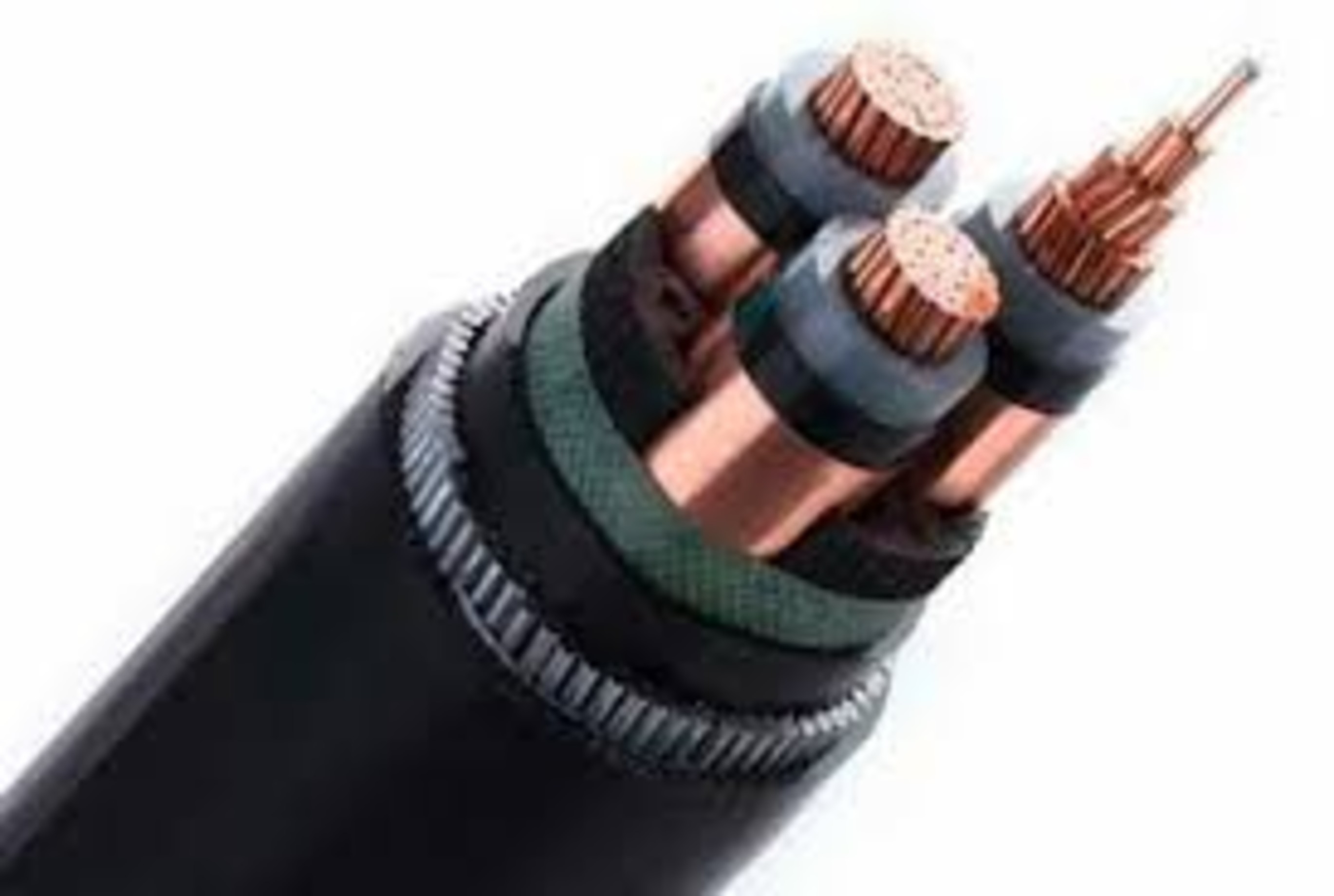 3 Core Copper Armoured Cable - Color: Black