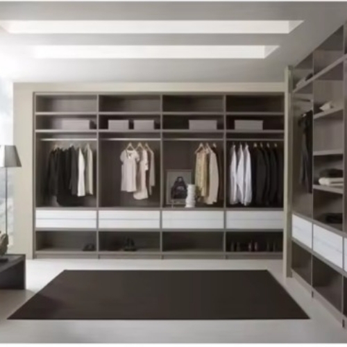 Elegant Design Wooden Wardrobe - Solid Wood, Grey, Multi Compartment | Eco-friendly, Fireproof Standard, Smooth Finish