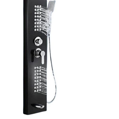 Four View Black Simple Shower Panel