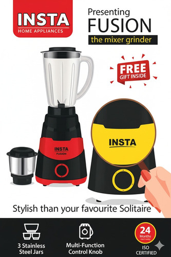 Insta Mixer Grinder 550 Watt (Fusion)