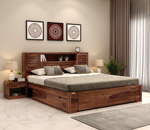 Double Bed - Color: Brown