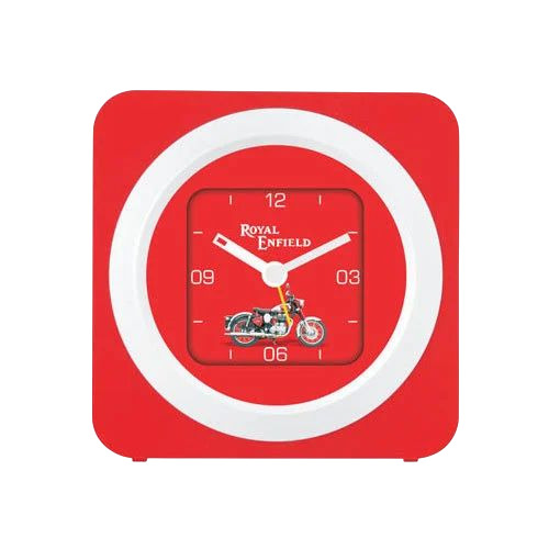 Square Red Table Clock