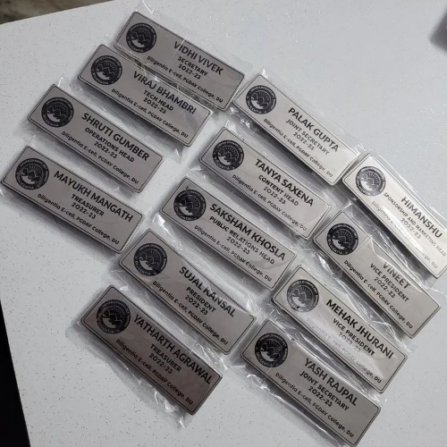 Stainless steel name badge