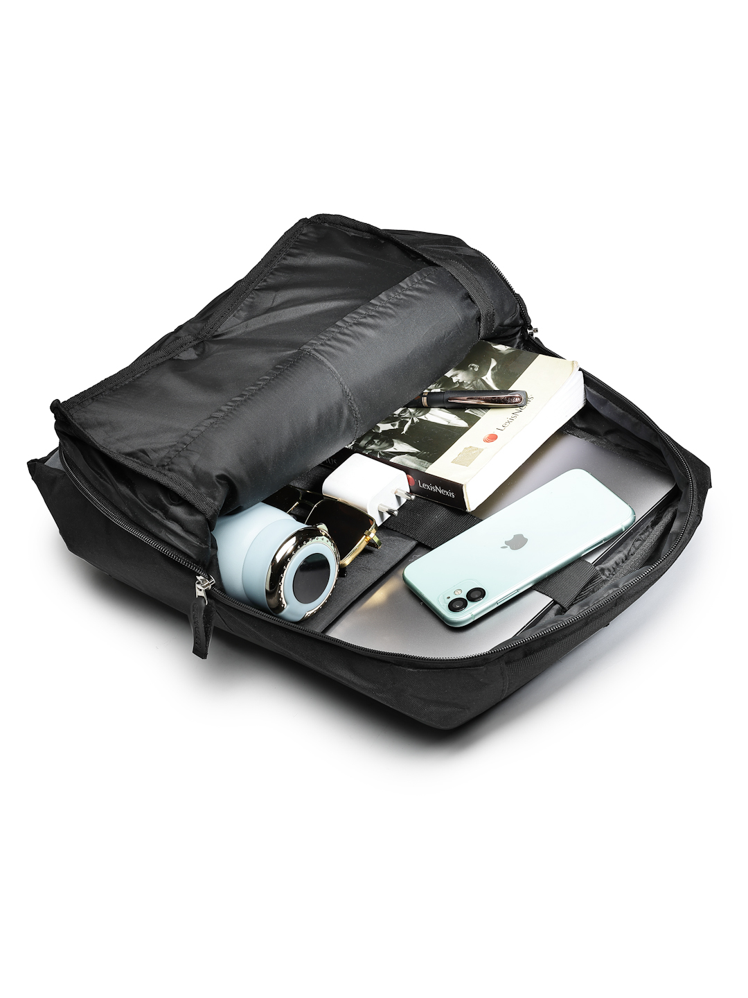 Ensac Stylish Laptop Travel Backpack For Men - Color: Black & Grey